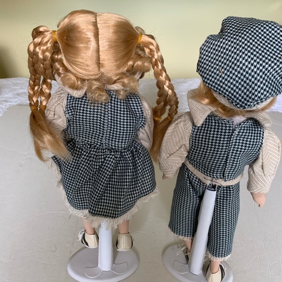Collectible Porcelain Dolls 12” Twin Girl & Boy - Picture 5 of 6